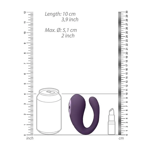 Vive - Yoko Triple Action Vibrator Dual Prongs with Clitoral Pulse Wave Purple. Wyjątkowy stymulator łechtaczki i punktu G, innowacyjny design