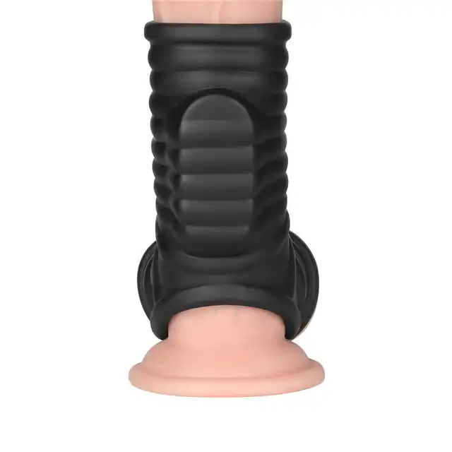 LoveToy - Wave Knights Ring Vibrating Penis And Scrotum Sleeve. Wibrujący rękaw na penisa i mosznę, intensywna stymulacja i mocniejsze doznania