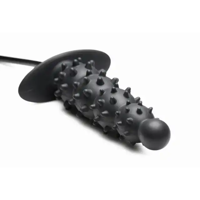 Master Series - Ass Puffer Ribbed Inflatable Anal Plug. Pompowany korek analny o intensywnie stymulującej powierzchni wypustkowej