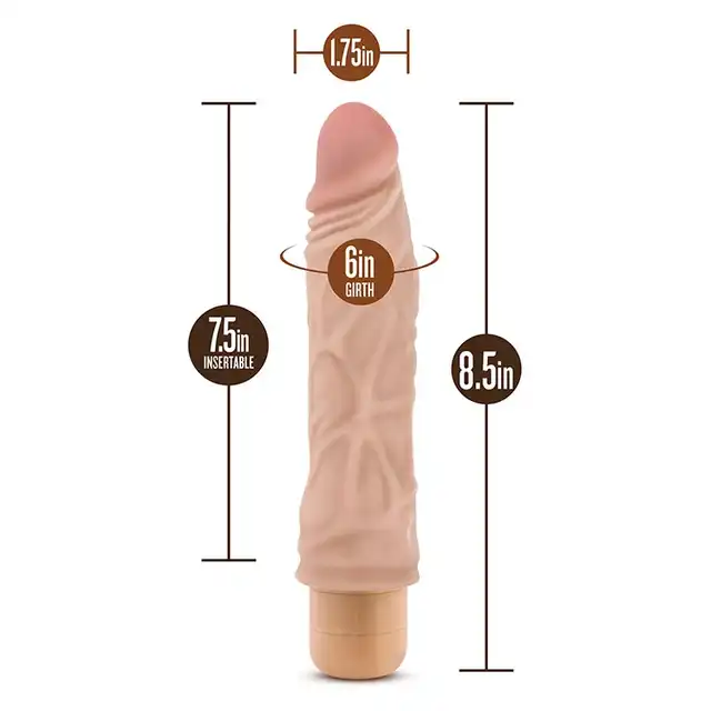 Dr Skin - Cock Vibe 10 Flesh.  Realistyczny żyłkowy wibrator z teksturowanym trzonem doskonale odwzorowuje naturalną strukturę penisa