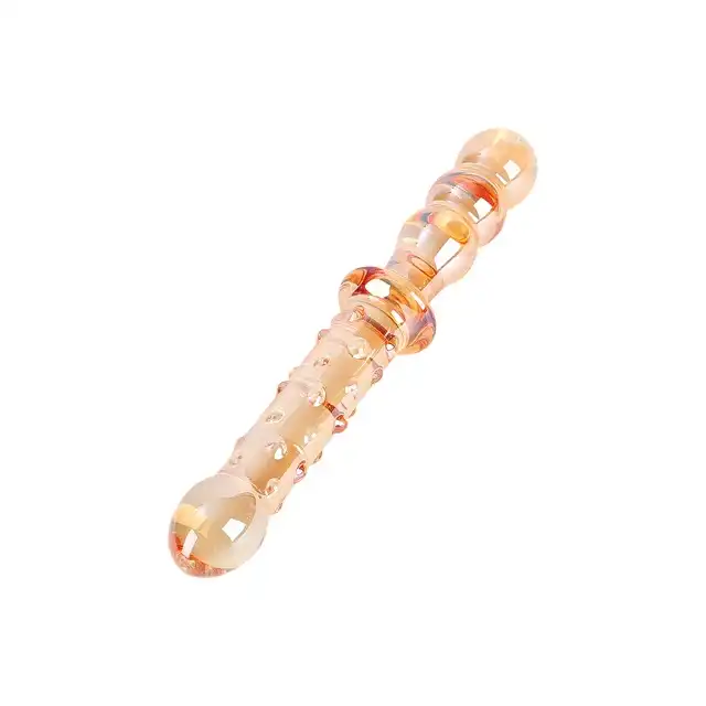 Nobü - Honey Dual Wand Orange. Podwójne dildo szklane o dwóch różnych końcówkach, zapewnia przyjemność nawet najbardziej wymagającym