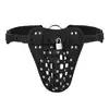 Ouch! - Leather Chastity Jock. Skórzane połączenie klatki na penisa i psa cnoty.