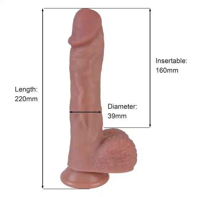 Erospace - Natural Play D5. Realistyczne dildo 21 cm z wysokiej jakości silikonu – intensywna przyjemność i komfort. 