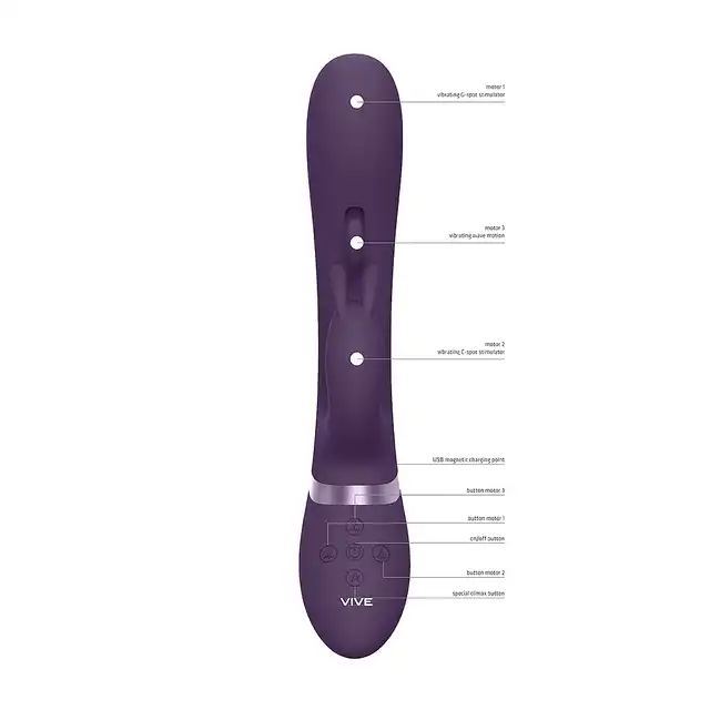 Vive - Tama Wave &amp; Vibrating G-Spot Rabbit Purple. Podwójny wibrator, łączy falowy ruch z intensywną wibracją, oferując niezrównane doznania