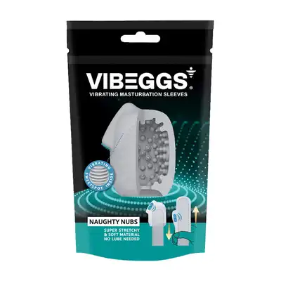 VIBEGGS - Naughty Nubs Vibrating Masturbation Sleeve. Wibrujący rękaw do masturbacji z miękkimi wypustkami, nowa generacja przyjemności