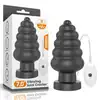 LoveToy - King Sized Vibrating Anal Cracker. Ekstra gruby, z 3 prędkościami, przyssawką i realistycznym pvc