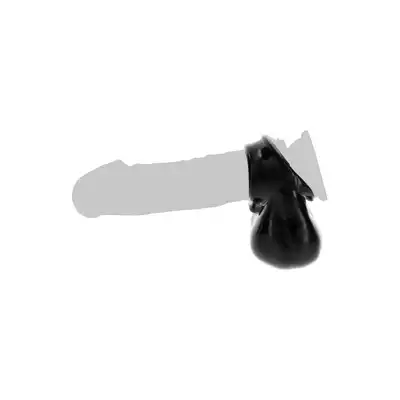 ToyJoy - Manpower Penis Ring with Scrotum Holder. Ring na penisa z rozciągliwego materiału, uchwyt na mosznę, intensywna przyjemność