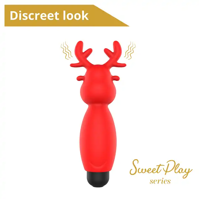 Erospace - Sweet Play Mini Rendeer Vibrator. Mini wibrator w kształcie renifera, dyskretna przyjemność zawsze pod ręką