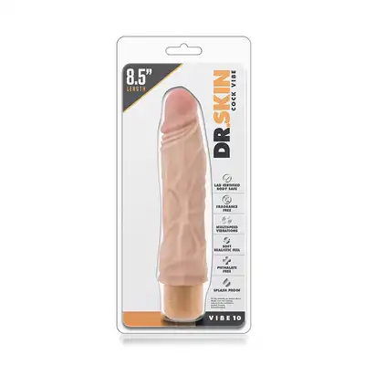 Dr Skin - Cock Vibe 10 Flesh.  Realistyczny żyłkowy wibrator z teksturowanym trzonem doskonale odwzorowuje naturalną strukturę penisa