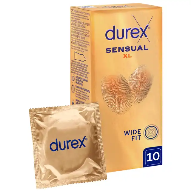 Durex - Sensual XL 10. Powiększone prezerwatywy o super cienkiej i komfortowej konstrukcji, bliskość na nowym poziomie