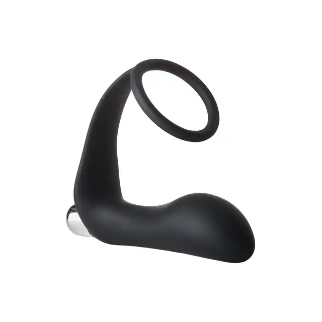 Dreamtoys - Fantasstic Vibrating Anal Plug With Cockring Black. Wibracyjny korek analny z pierścieniem na penisa i jądra