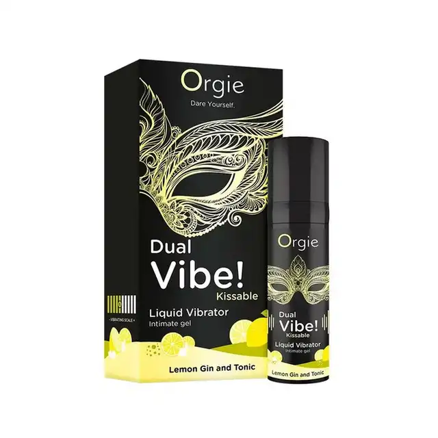 Orgie - Dual Vibe! Lemon Gin and Tonic. Intensywny wibrator w płynie o smaku cytrynowego ginu z tonikiem