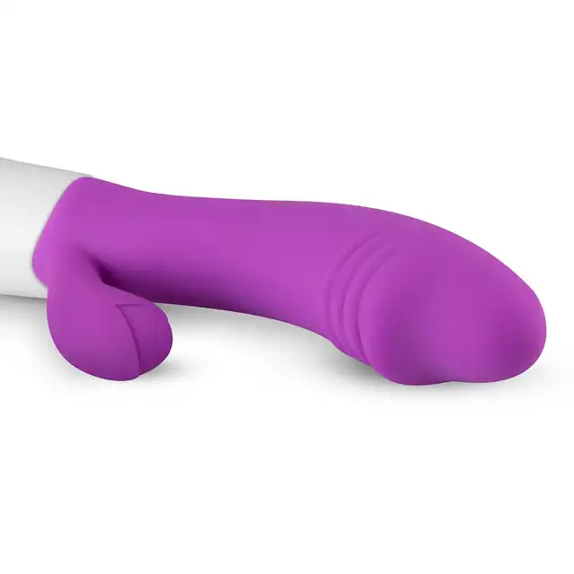 Teazers - Realistic Rabbit Vibrator Purple. Podwójny wibrator z stymulującymi żłobieniami, idealna stymulacja