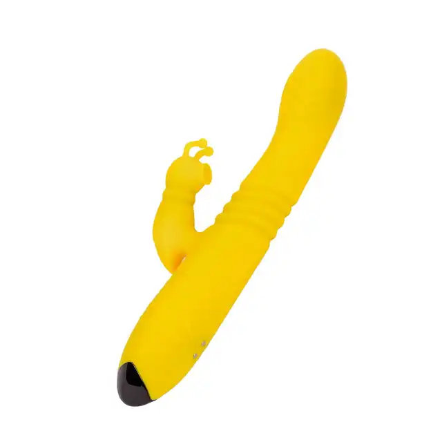 Rimba Toys - Malmö Vibrator Yellow USB. Żółty wibrator z króliczkiem. Stymulacja punktu G, łechtaczki oraz ruch posuwisty. 