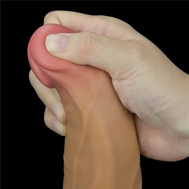 LoveToy - Wibrator 9.0'' Dual Layered Platinum Silicone Rotator. Realistyczne doznania, nowoczesna technologia