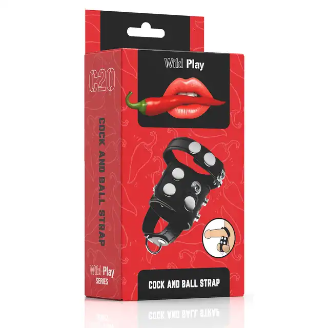 Erospace - Wild Play Cock and Balls Strap C20. Regulowana opaska zaciskowa na penisa i jądra, intensyfikuj doznania