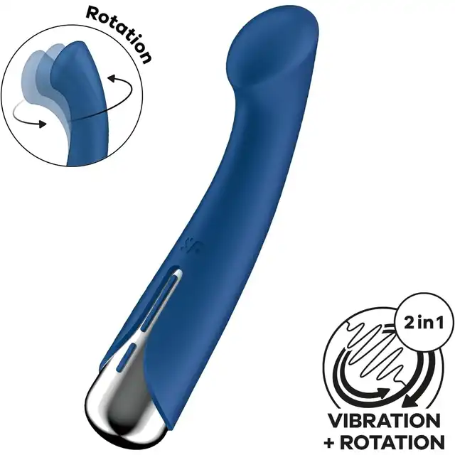 Satisfyer - Spinning G-Spot 1 Blue. Innowacyjny obrotowy wibrator punktu G z 12 programami wibracji i rotacji dla intensywnych doznań