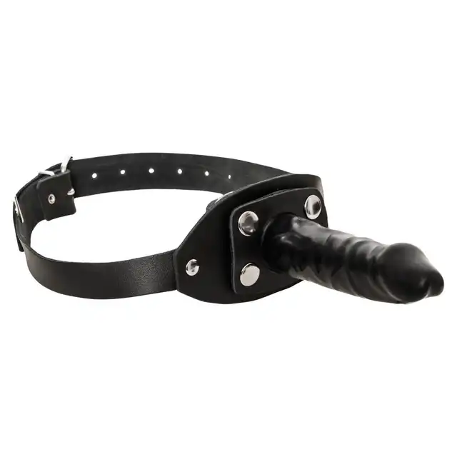 Zado - Leather Gag Penis. Skórzany knebel do ust z długim dildo, wyjątkowy produkt z nowym rodzajem stymulacji