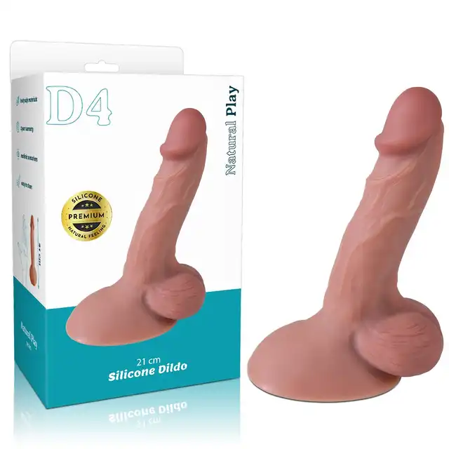 Erospace - Natural Play D4. Realistyczne dildo 21 cm intensywne doznania z wysokiej jakości silikonu