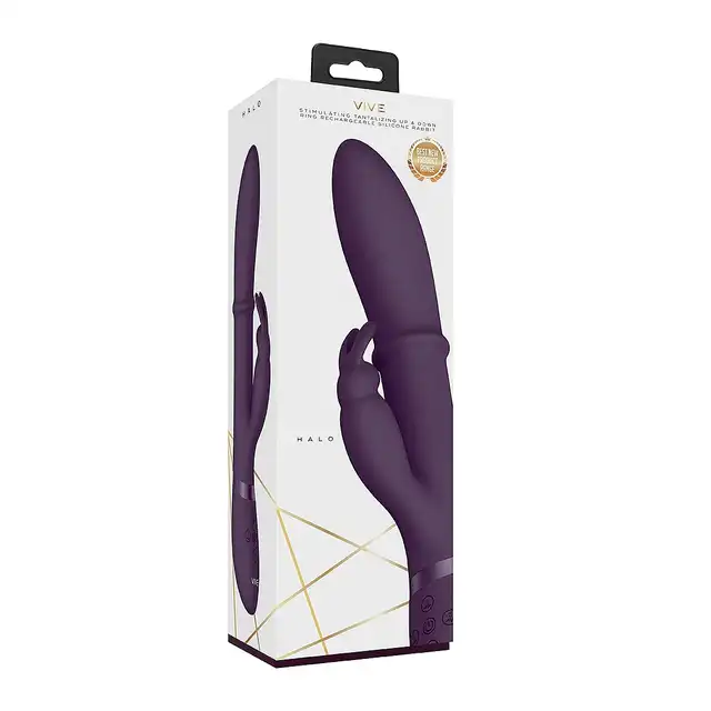 Vive - Halo Ring Rabbit Vibrator Purple. Luksusowy, zaawansowany wibrator, który łączy innowacyjność, przyjemność i wygodę w jednym produkcie