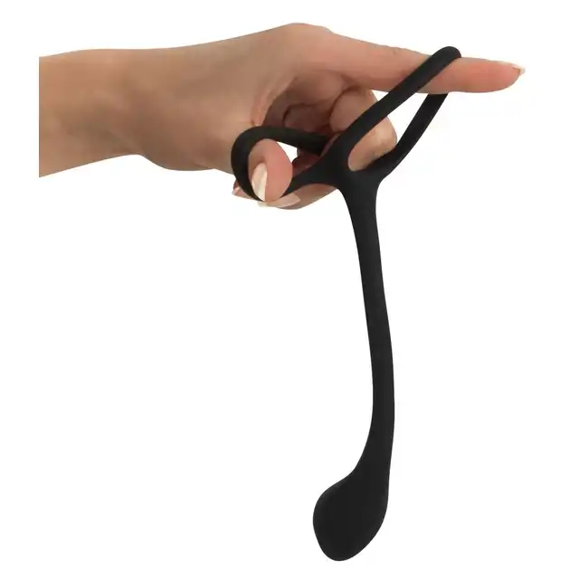 Black Velvets - Cock&amp;Ball Ring with Butt Plug - Korek analny z pierścieniami na penisa i jądra 3w1. Idealny także do stymulacji prostaty.