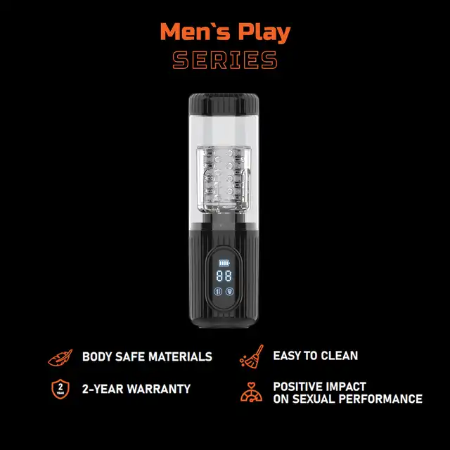 Erospace - Men's Play Automatic Thrusting Masturbator. Męski masturbator automatyczny z funkcją rotacji, ssania i cyberskóry – realistyczne doznania na nowym poziomie