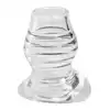 XR Brands - Cock Dock Tunel Butt Plug. Przezroczysty tunel analny o stymulującej żebrowanej strukturze, niezwykłe doznania, komfort i kontrola