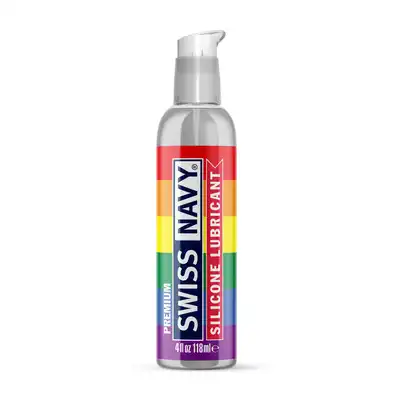 Swiis Navy - Silicone Lubricant Pride Edition 118 ml. Luksusowy, długotrwały silikonowy lubrykant z dodatkiem witaminy E w eleganckim opakowaniu z pompką