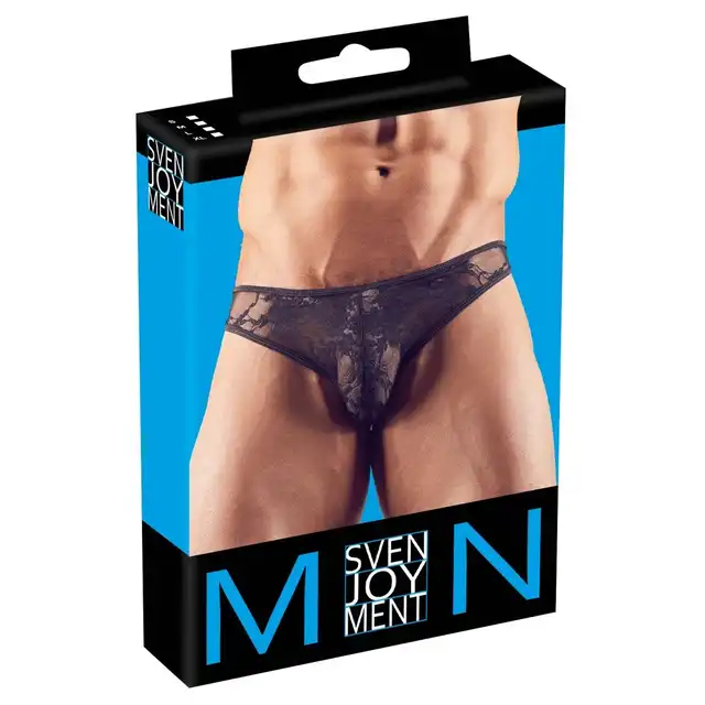 Svenjoyment - CN Men`s Briefs Lace XL. Czarne, koronkowe slipy dla zmysłowego uwodzenia i perfekcyjnego dopasowania.