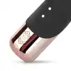 Rosy Gold - Rabbit Vibrator with thrusting function Black. Elegancki wibrator króliczek z funkcją intensywnych pchnięć dla dodatkowej stymulacji
