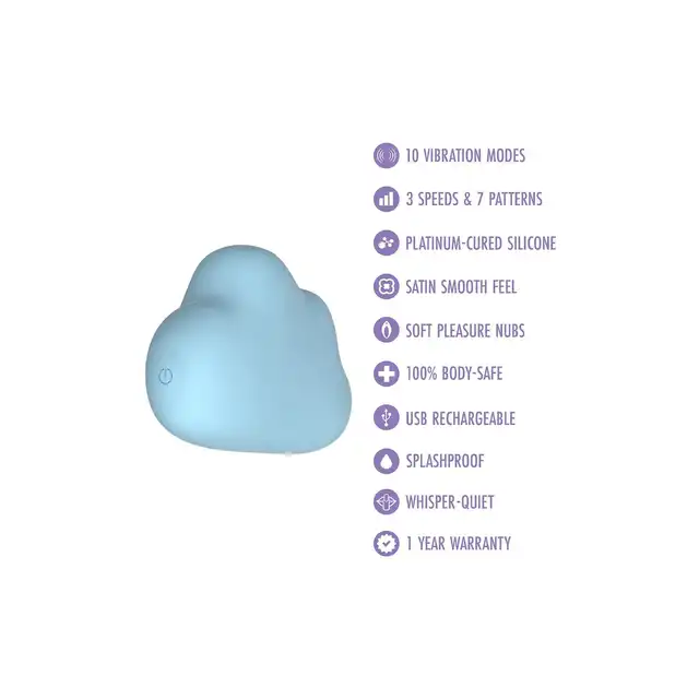 Blush - Play with me Cuddle Cloud Body Massager Blue. Uroczy stymulator łechtaczki w kształcie chmurki