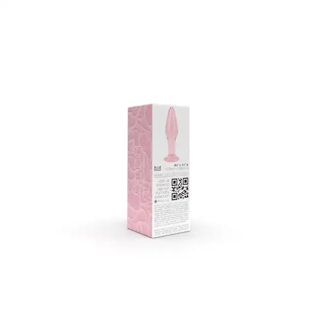 Nobü - Rose Slim Plug Pink. Smukła szklana wtyczka analna o różowym kolorze z rozszerzaną podstawą, elegancki plug