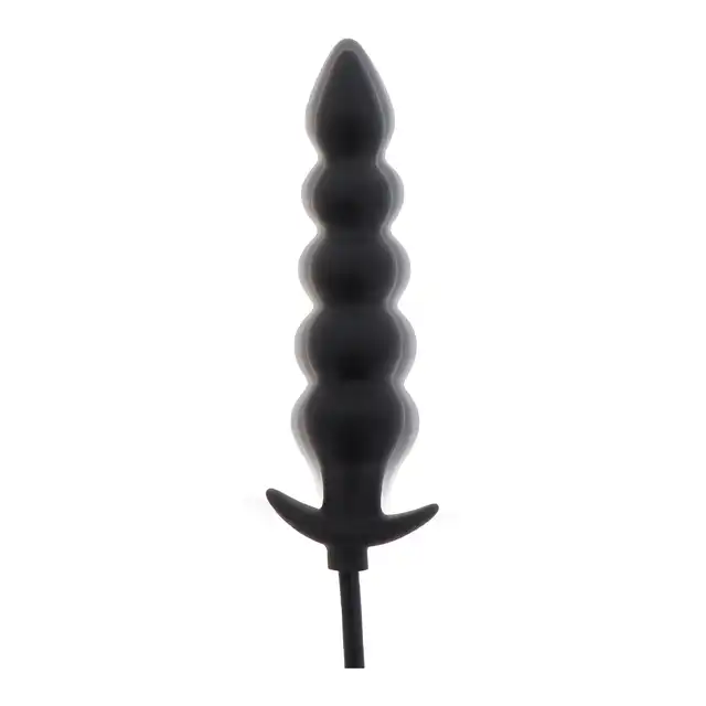 Hidden Desire - Inflatable Ribbed Plug Advance. Żebrowany długi plug analny o pompowanej konstrukcji 