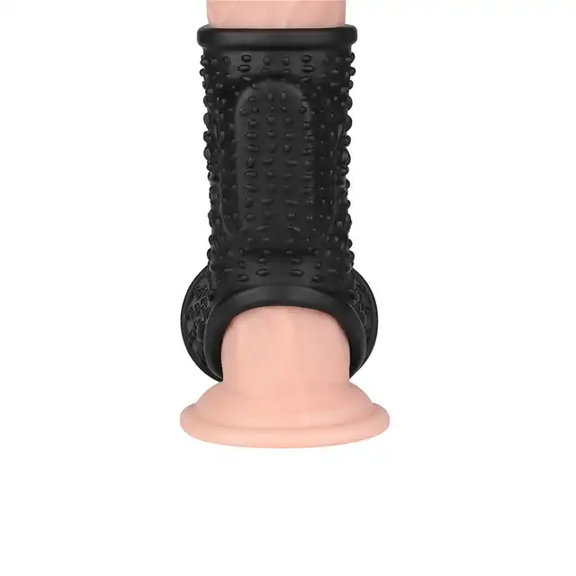 LoveToy - Drip Knights Ring Vibrating Penis And Scrotum Sleeve. Stymulujący i wibrujący rękaw na penisa i mosznę, zwiększa wytrzymałość i przyjemność