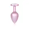 B-Series - Pearl Pink Heart Plug Clear M. Korek anany wykonany z wysokiej jakości stali nierdzewnej, ozdobiony pięknym kryształkiem w kształcie serca w rozmiarze M