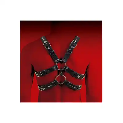 Virgite - Man Bondage Body Harness Mod. 6 Black. Elegancki harness, który zapewnia pełną kontrolę i niezrównaną intensyfikację doznań.
