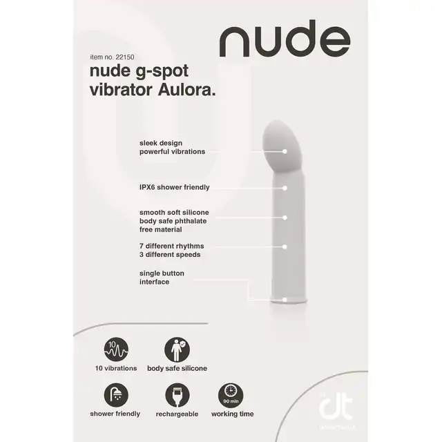 Nude - Aulora Travel G-Spot Vibrator. Kompaktowy i elegancki wibrator do punktu G z 10 wibracjami i 7 rytmami, intensywna stymulacja