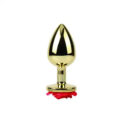 Matrix Mont - Showy Rose Anal Plug. Elegancki złoty anal plug z różą w rozmiarze M