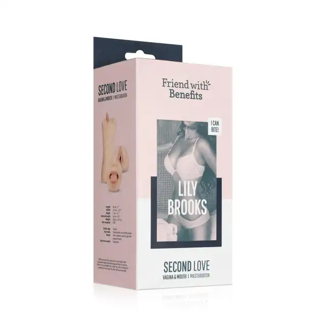 Friend With Benefits - Lily Brooks Masturbator. Realistyczny dwustronny masturbator męski, stymulacja ustami i pochwą
