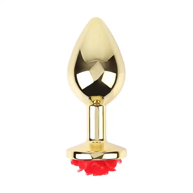 Matrix Mont - Showy Rose Anal Plug. Elegancki złoty anal plug z różą  w rozmiarze L