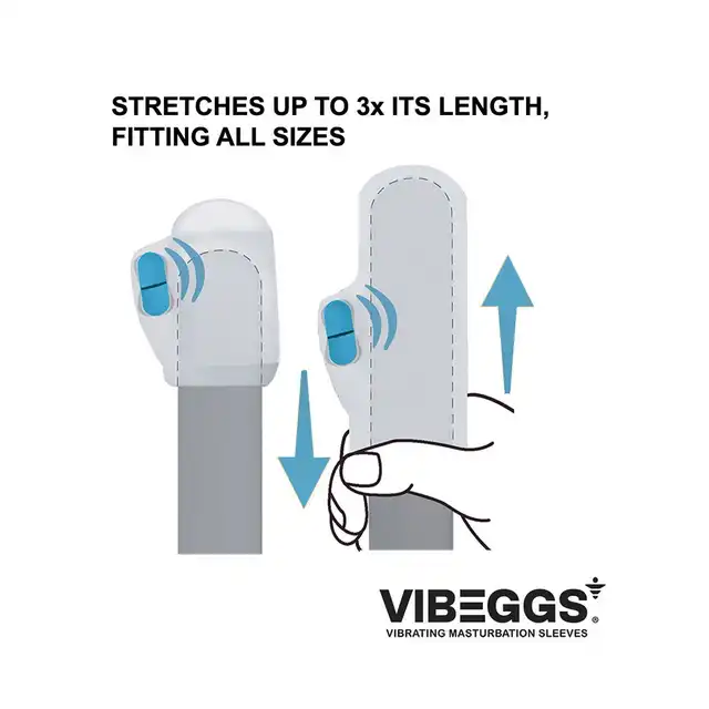 VIBEGGS - Blow Misty Vibrating Masturbation Sleeve. Wibrujący rękaw do masturbacji z miękkimi i zmysłowymi okrągłymi kształtami