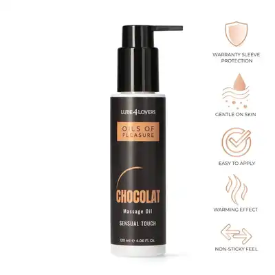 Lube4Lovers - Oils of Pleasure Cioccolato 120 ml. Czekoladowy olejek do masażu z efektem rozgrzewającym