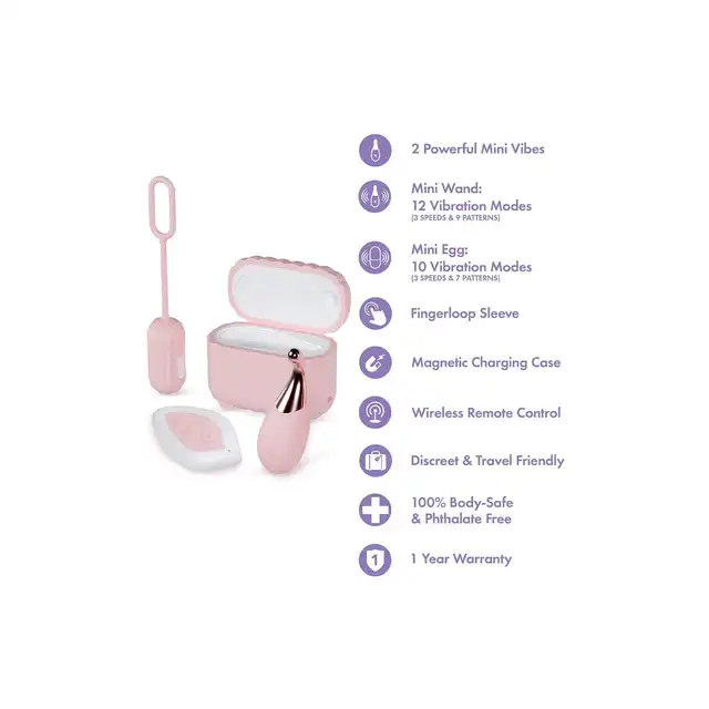 Blush - Play with me Wanderlust Pink. Niesamowity zestaw dwa miniwibratory, precyzyjny mini wand i bezprzewodowe jajeczko sterowane pilotem!
