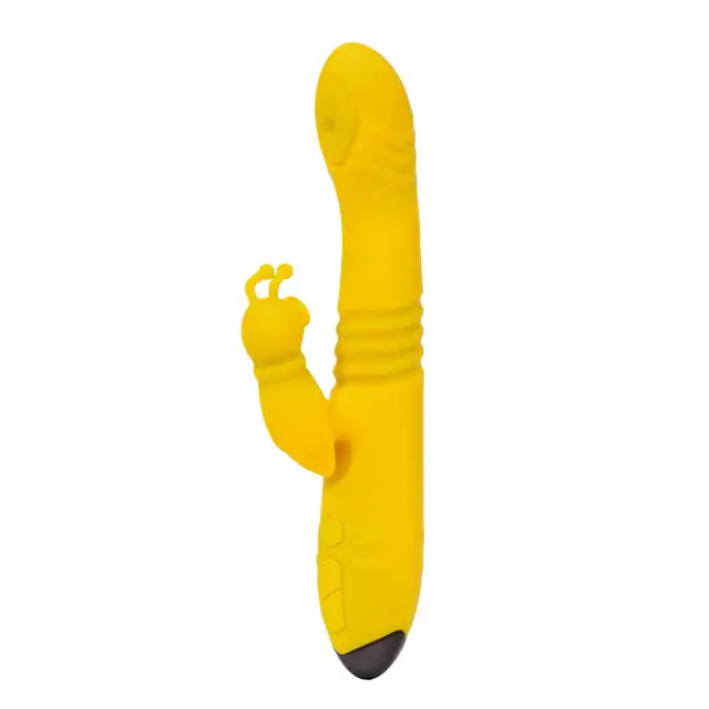 Rimba Toys - Malmö Vibrator Yellow USB. Żółty wibrator z króliczkiem. Stymulacja punktu G, łechtaczki oraz ruch posuwisty. 