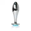 B-Series - Silver Plug Light Blue L. Ekskluzywny plug analny ze stali nierdzewnej z eleganckim diamencikiem