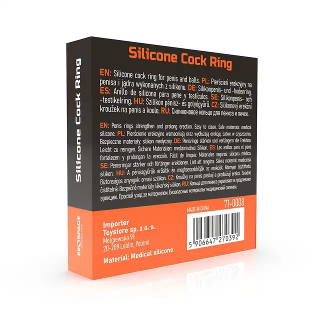 Erospace - Men's Play Silicone Cock Ring. Pierścień erekcyjny na penisa i jądra,wzmocnij swoje doznania