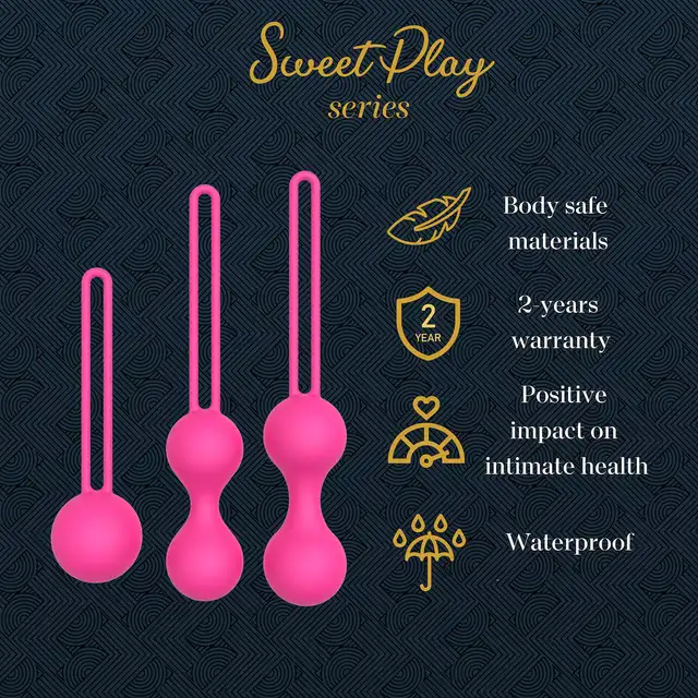 Erospace - Sweet Play Kegel Balls Set. Zestaw kulek Gejszy – skuteczny trening mięśni Kegla dla zdrowia i przyjemności
