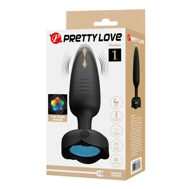 Pretty Love - Tarion. Ruchomy korek analny z podświetleniem LED i 10 trybami wibracji, ruch posuwisty!