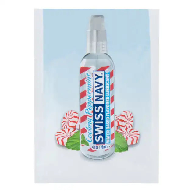 Swiss Navy - Cooling Peppermint Flavored Lubricant and Sex Gel For Couples. Jadalny, smak mięty, chłodzący długotrwały efekt , 5 ml
