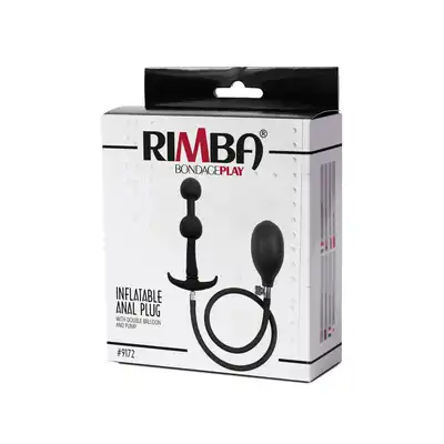 Rimba Latex Play - Inflatable Anal Plug with Double Balloon and Pump. Nadzwyczajny lateksowy nadmuchiwany korek analny z podwójnym balonem i pompką